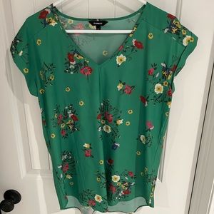 Express green floral blouse size M